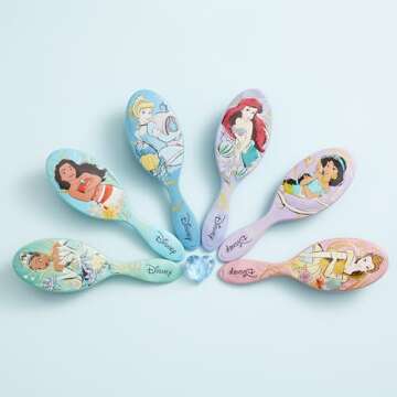 Wet Brush Disney Original Detangler Hair Brush, Belle (Elegant Princess) - Ultra-Soft IntelliFlex Bristles - Detangling Brush Glides Through Tangles (Wet Dry & Damaged Hair) - Women & Men