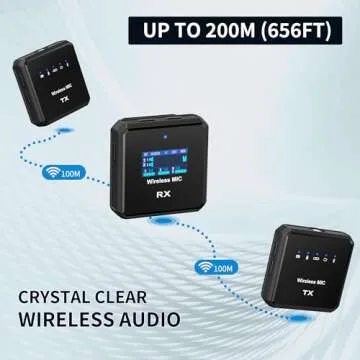 VJZFA Wireless Lavalier Mic with 24-Hour Battery & Noise Cancellation