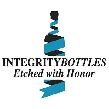 Integrity Bottles Premium .50 Caliber BMG Bullet Bottle, American Flag with Custom Text, Hand Etched 750mL Round Jersey Decanter, Cork Top, Made in USA, Client Gifts, Etched with Honor