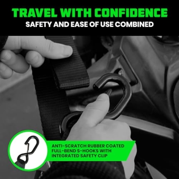 Rhino USA Motorcycle Tie Down Straps with Soft Loops - Easy Use