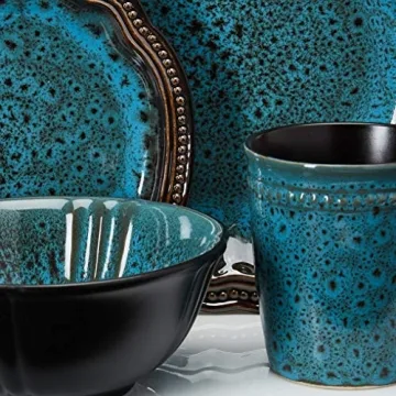 Ocean Blue Stoneware Dinnerware Set - Elama