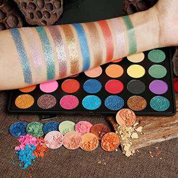 Eyeshadow Makeup Palette,35 Colors Eyeshadow Pallet with Glitter and Matte and Shimmer - Mineral Pressed Glitter and Bright Color Eye Shadow Powder - Highly Pigmented Waterproof Eye Shadows Set #35H