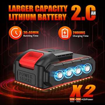 Mini Chainsaw 6-Inch Cordless - Handheld Electric 21V Battery Powered Hand Chainsaw - Small Pruning Shears Chain Saw for Tree Branches Trimming Wood Cutting (2Pcs Batteries)