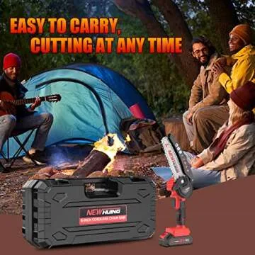 Mini Chainsaw 6-Inch Cordless - Handheld Electric 21V Battery Powered Hand Chainsaw - Small Pruning Shears Chain Saw for Tree Branches Trimming Wood Cutting (2Pcs Batteries)