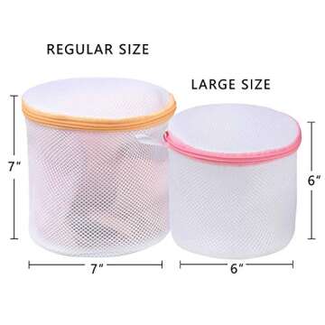 BAGAIL Laundry Bags Mesh Wash Bag for Intimates Lingerie and Delicates,4Pcs(Bra Wash Bag,6×6inch+7?...