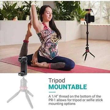 Movo PR-1 Smartphone Grip Handle Rig with Wrist Strap, Tripod Mount and Cold Shoe Mount for Lights and Microphones - for iPhone, Samsung, HTC, LG, Google, Android
