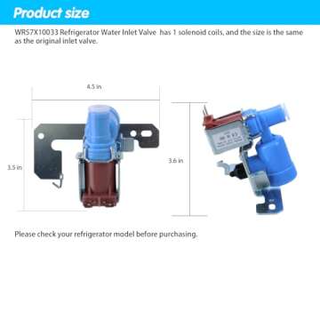 WR57X10033 WR57X10034 Refrigerator Ice Maker Water Inlet Valve – for MHOPEM – Replacement for GE...