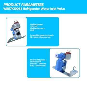 WR57X10033 Ice Maker Water Inlet Valve for GE Refrigerators - MHOPEM