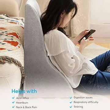 OasisSpace Bed Wedge Pillow, Memory Foam Sleeping Pillows for Elevated Incline Support for Acid Reflux, Snoring, Reading, Back Pain - Ultra Soft Removable Cover