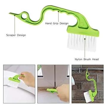 8 Pcs Hand-held Groove Gap Cleaning Tools - Door Window Track Crevice Cleaning Brushes Blind Cleaner Duster, Window Magic Cleaning Brush for Shower Door, Car Vents, Air Conditioner, Keyboard