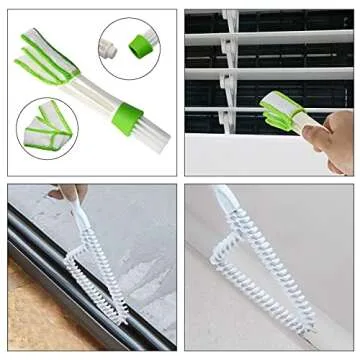 8 Pcs Hand-held Groove Gap Cleaning Tools - Door Window Track Crevice Cleaning Brushes Blind Cleaner Duster, Window Magic Cleaning Brush for Shower Door, Car Vents, Air Conditioner, Keyboard
