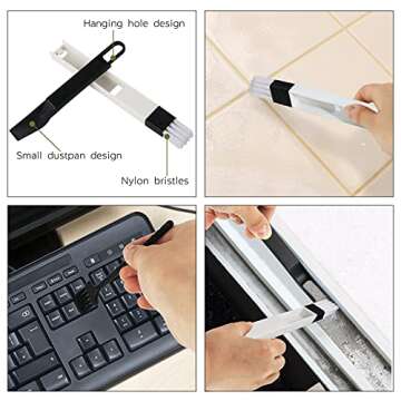 8 Pcs Hand-held Groove Gap Cleaning Tools - Door Window Track Crevice Cleaning Brushes Blind Cleaner Duster, Window Magic Cleaning Brush for Shower Door, Car Vents, Air Conditioner, Keyboard