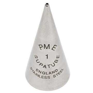 PME Icing Decorating Tips Set Seamless Stainless Steel Writer Supatube, No. 1, No. 1.5, and No. 2