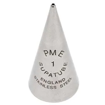 PME Icing Decorating Tips Set Seamless Stainless Steel Writer Supatube, No. 1, No. 1.5, and No. 2