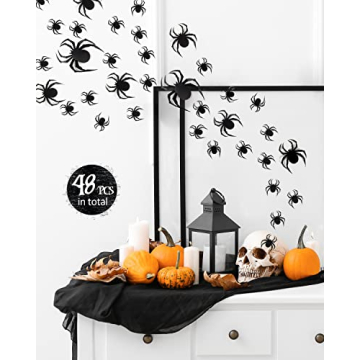 Coogam 60 PCS Halloween 3D Spider Decorations Now Available