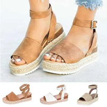 Gibobby Womens Sandals Espadrilles for Women Wedge,2020 Retro Wedge Ankle Buckle Sandals Fashion Sum...