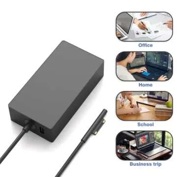 65W Surface Pro Charger for Microsoft Surface Pro 10,9,8,7+,7,6,5,4,3 X,Windows Surface Laptop 1,2,3,4,5,6,Surface Go Tablet Surface Book 3,2,1 and Windows Laptop Charger,Support 44W,36W