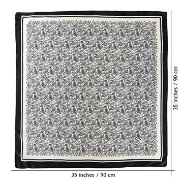 AWAYTR 35” Satin Large Square Head Scarves - 4PCS Silk Like Neck Scarf Hair Sleeping Wraps Lightwe...