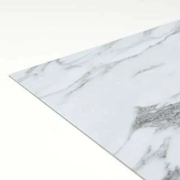 FloorPops FP3329 Opaline Peel Stick Floor Tiles, White & Off-White