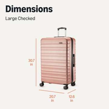 Amazon Basics 30" Expandable Hardside Suitcase in Rose Gold