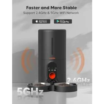 WOPET WiFi Controlled Automatic Cat Feeder for Two Pets