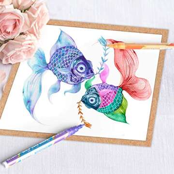 JR.WHITE Glitter Metallic Paint Pens: Sparkle Water-Based Marker Pen for Greeting Cards, Mugs, Wood,...