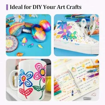 JR.WHITE Glitter Metallic Paint Pens: Sparkle Water-Based Marker Pen for Greeting Cards, Mugs, Wood, Art Drawing, Rock Painting, Posters, Albums, Scrapbooking (12-Count)