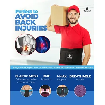 Tecnomed Back Brace for Instant Back Pain Relief - Adjustable Support