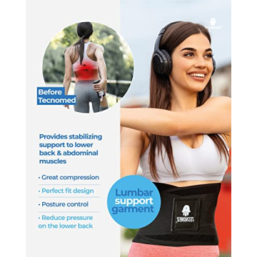 Tecnomed Back Brace for Instant Back Pain Relief - Adjustable Support