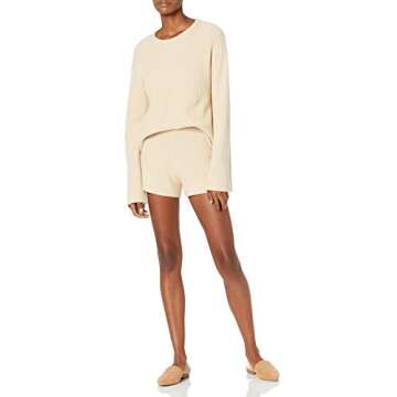 The Drop Women's Faith Pull-On Ribbed Sweater Short, Creme Brulee, XXL, Plus Size