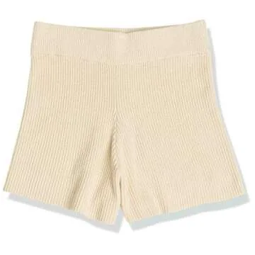 The Drop Women's Faith Pull-On Ribbed Sweater Short, Creme Brulee, XXL, Plus Size