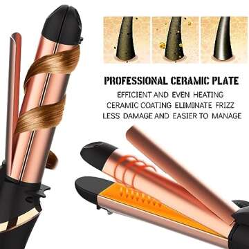 WIZCHARK 2-in-1 Hair Straightener and Curler