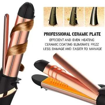 WIZCHARK 2-in-1 Hair Straightener and Curler