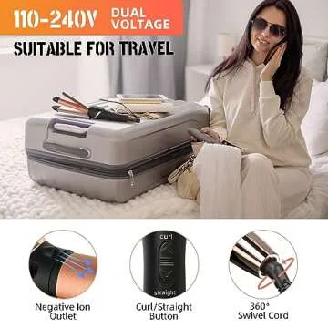 WIZCHARK 2-in-1 Hair Straightener and Curler