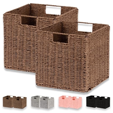 Vagusicc Wicker Storage Baskets - Set of 2 Eco-Friendly Bins