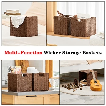 Vagusicc Wicker Storage Baskets for Eco-Friendly Home Storage