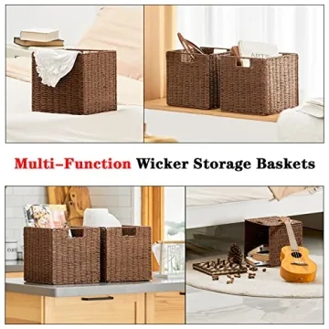 Vagusicc Wicker Storage Baskets for Eco-Friendly Home Storage