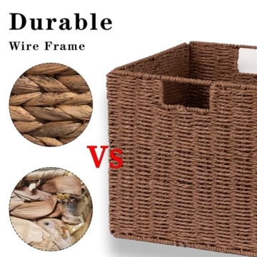 Vagusicc Wicker Storage Baskets for Eco-Friendly Home Storage