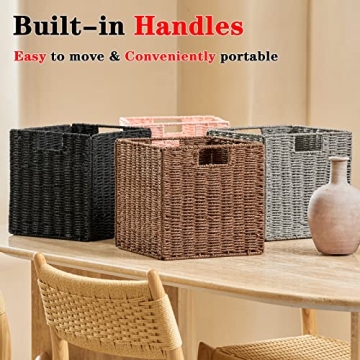 Vagusicc Wicker Storage Baskets for Eco-Friendly Home Storage