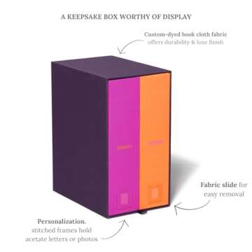 Savor | The Original Deluxe Baby Keepsake Box | Fabric Bound Acid-Free Gender-Neutral Minimalist New...