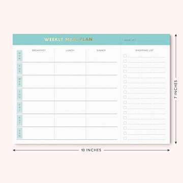 Sweetzer & Orange Weekly Meal Planner & Grocery List Magnetic Notepad 10x7"