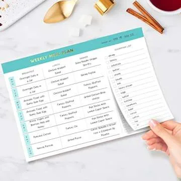 Sweetzer & Orange Teal Meal Planner and Grocery List Notepad