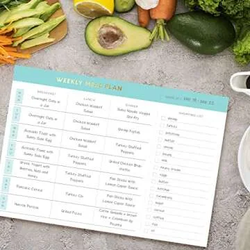 Sweetzer & Orange Teal Meal Planner and Grocery List Notepad