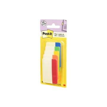 Post-it Tabs, 2 in, Solid, Assorted Colors, 6 Tabs/Color, 5 Colors, 30 Tabs/Pack (686-ROYGB)
