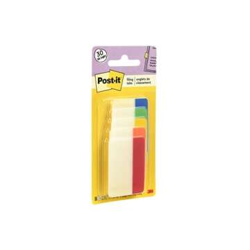 Post-it Tabs, 2 in, Solid, Assorted Colors, 6 Tabs/Color, 5 Colors, 30 Tabs/Pack (686-ROYGB)