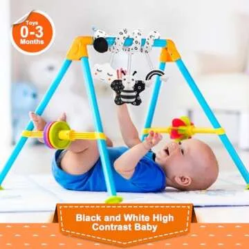 Zendstanding Spiral Pram Toys for Babies - Activity Hanging Toys Stroller Pushchair Car Seat Baby Black and White Sensory Toys for 0-12 Months, Newborn Infant Boy Shower Gifts