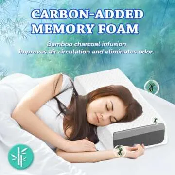 HARBOREST Ice Cube Cooling Pillow for Side Sleepers Memory Foam Side Sleeper Pillow Support Head & Neck for Pain Relief，12"x24"x5"