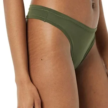 Amazon Essentials Women's Thong Underwear (Available in Plus Size), Pack of 6, Dark Military Green/Rose/Soft Pink, X-Small