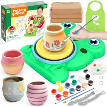 Pottery Wheel for Kids - Complete Pottery Painting Kit Arts and Crafts for Kids Ages 8-12 with 3 Pac...