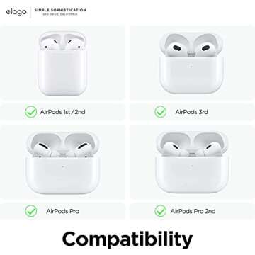 elago EarHooks Compatible with AirPods 3, Compatible with AirPods Pro, Compatible with AirPods 2, 1 - Perfect for Outdoor Activities, Long-Lasting Comfort (White)